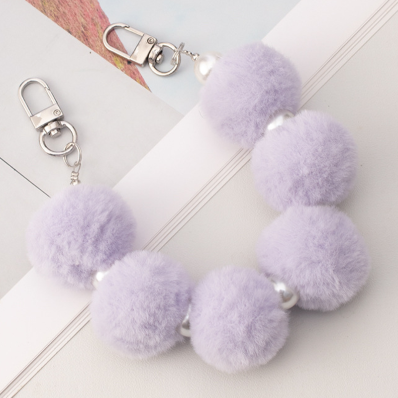 Collier de Coque de Téléphone avec Pompon Violet , Fermoir Argenté - 30 CM. — ECO · Smarty Paris 18e